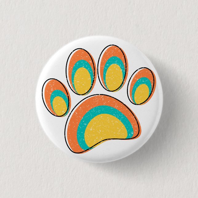 Mittelalterliche moderne Kunst Hundeschlitten druc Button (Vorderseite)