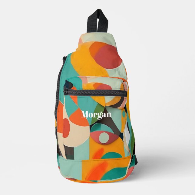 Mittelalterliche moderne Kunst, Name oder Monogram Crossbody Bag (Vorderseite)