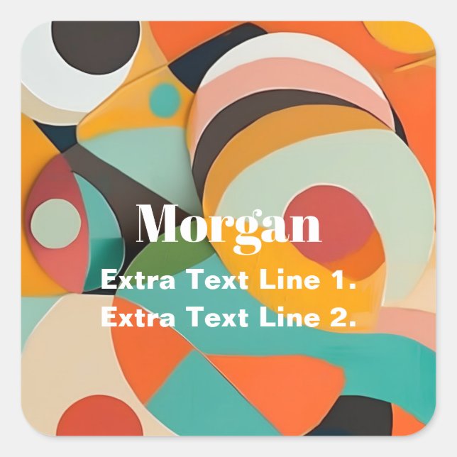 Mittelalterliche moderne Kunst, Name oder Monogram Quadratischer Aufkleber (Vorderseite)