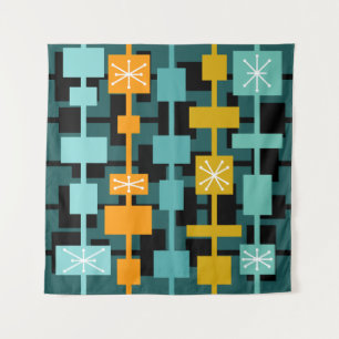 Mittelalterliche Moderne mehrfarbige Aquamarine Wandteppich