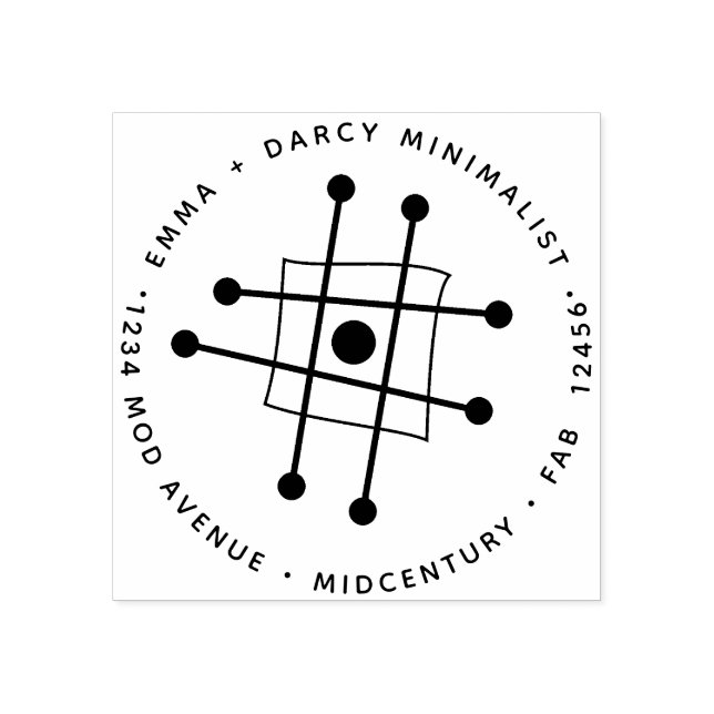 Mittelalterliche moderne Minimalistische Atomwolke Gummistempel (Prägung)