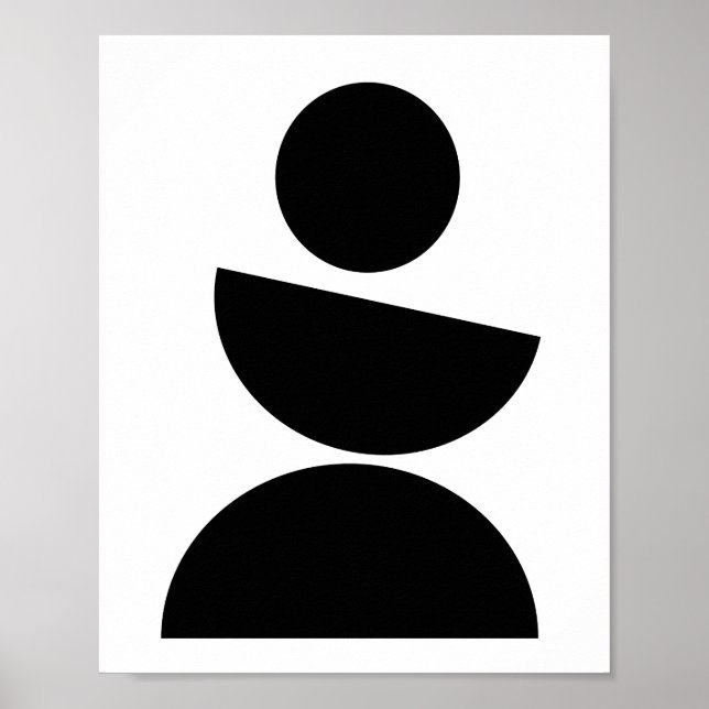Mittelalterliche Moderne Minimalistische Schwarze  Poster (Vorne)