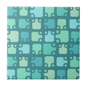 Mittelalterliche Moderne Muster Ozeanblau Fliese