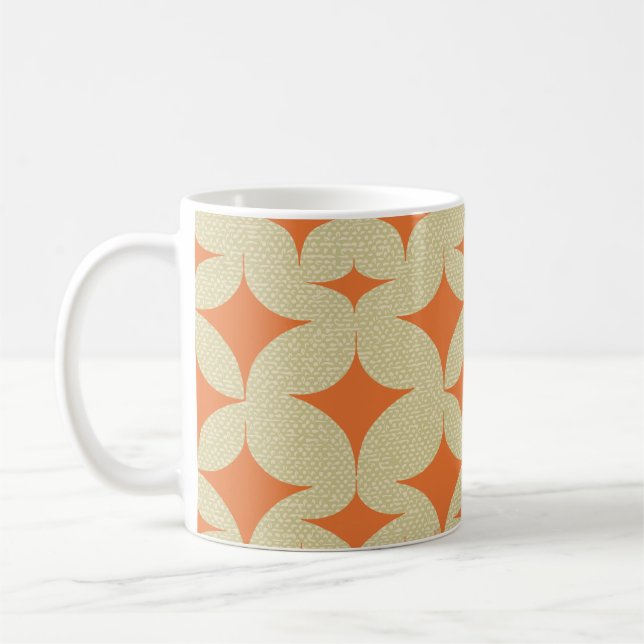 Mittelalterliche moderne Orange Diamond Kaffeetasse (Links)