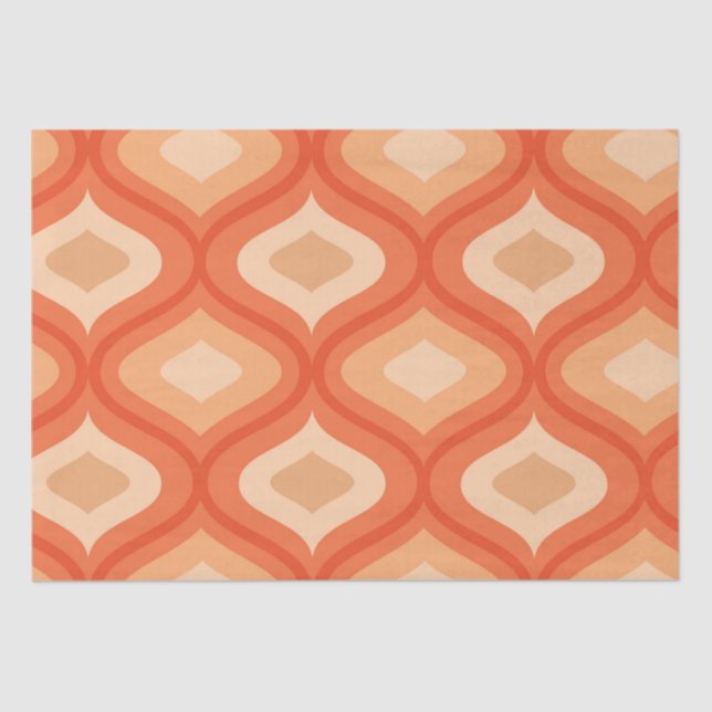 Mittelalterliche Moderne Orange und Beige Seidenpapier (Vorderseite)