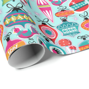 Mittelalterliche moderne Ornamente Weihnachten Bla Geschenkpapier