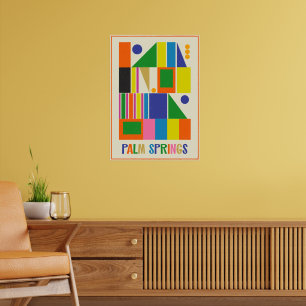 Mittelalterliche Moderne Palmsprings Retroreise Poster