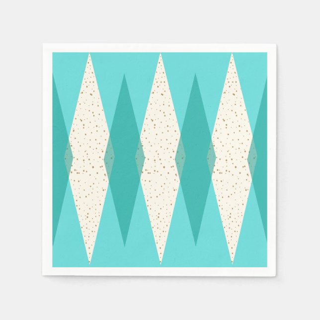 Mittelalterliche Moderne Raute Cocktail Napkins Serviette (Vorderseite)