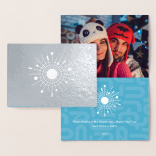 Mittelalterliche Moderne Real Silver Foil Weihnach Folienkarte