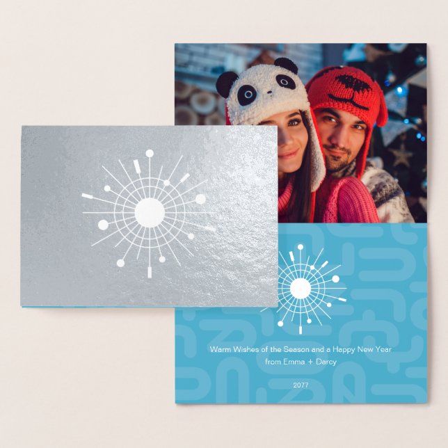 Mittelalterliche moderne Real Silver Foil Weihnach Folienkarte (Anzeige)