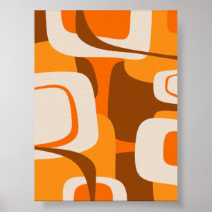 Mittelalterliche Moderne Retro Abstrakter 70er Ora Poster
