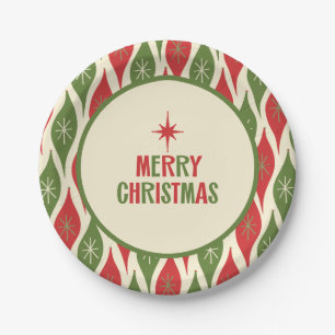 Mittelalterliche Moderne Retro Frohe Weihnachtsfei Pappteller