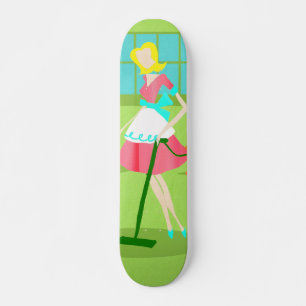 Mittelalterliche moderne Retro-Hausfrau Skateboard