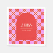 Mittelalterliche moderne Retro, rot/rosa Arch geom