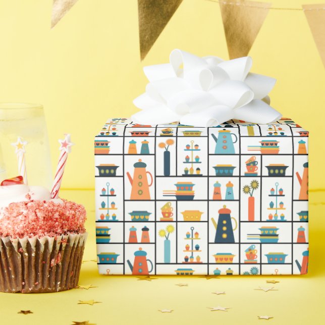 Mittelalterliche Moderne Retro Stilvolle Küchensch Geschenkpapier (Geburtstagsparty)