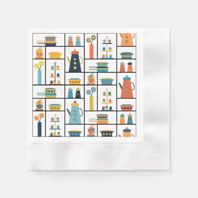 Mittelalterliche Moderne Retro Stilvolle Küchensch Serviette (Vorderseite)