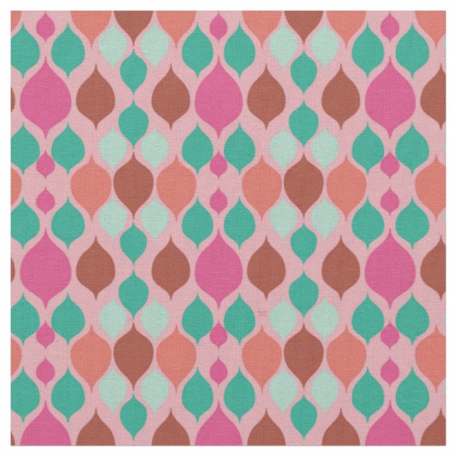 Mittelalterliche moderne rosa Geometrie  Stoff (Nahaufnahme)