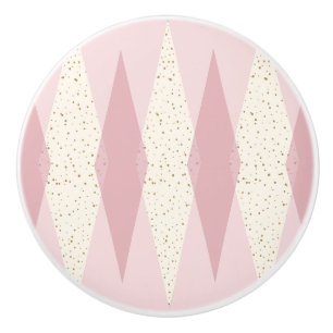 Mittelalterliche moderne rosa Raute Keramik Knobla Keramikknauf