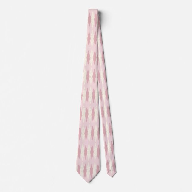 Mittelalterliche Moderne rosa Raute Necktie Krawatte (Vorderseite)