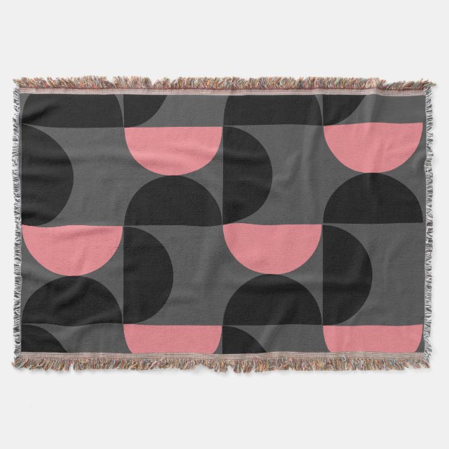 Mittelalterliche Moderne rosa Schwarz und Grau Decke (Vorderseite)