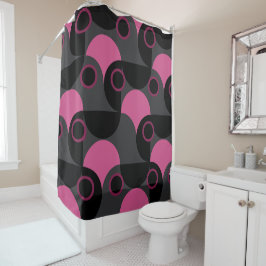 Mittelalterliche Moderne rosa schwarz und grau Duschvorhang