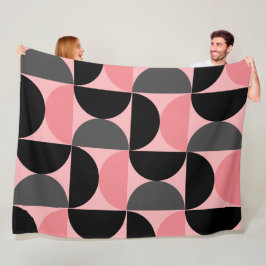 Mittelalterliche Moderne rosa schwarz und grau Fleecedecke