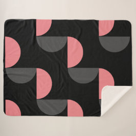 Mittelalterliche Moderne rosa schwarz und grau Sherpadecke