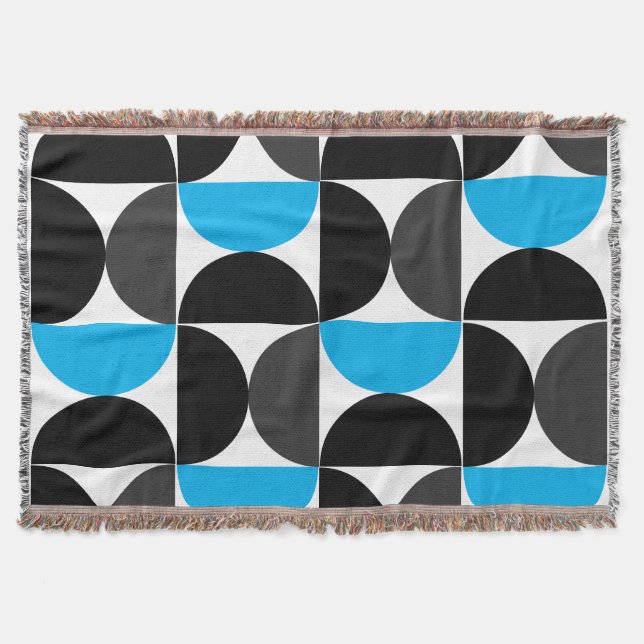 Mittelalterliche Moderne Schwarz Blau und Grau Decke (Vorderseite)