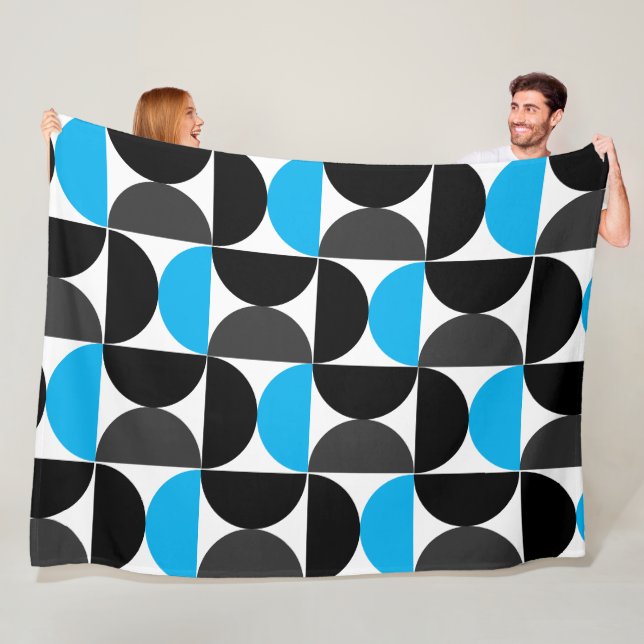 Mittelalterliche Moderne Schwarz Blau und Grau Fleecedecke (Beispiel)