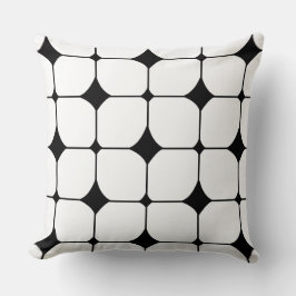 Mittelalterliche moderne Schwarz-weiße Geometrie Kissen