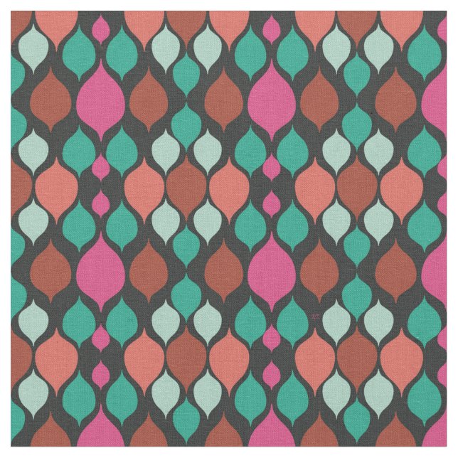 Mittelalterliche Moderne Schwarze Geometrie Stoff (Nahaufnahme)