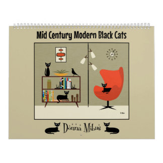 Mittelalterliche, moderne schwarze Katzen Kalender
