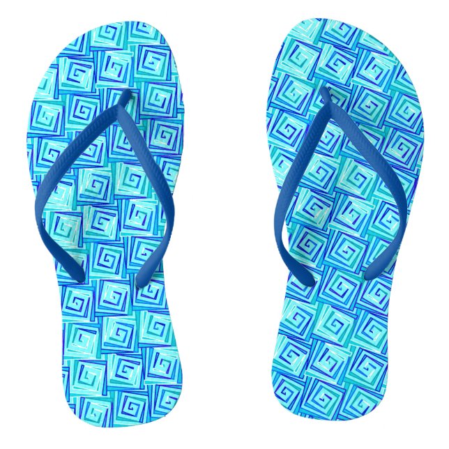 Mittelalterliche Moderne Spiralen - aqua multi Flip Flops (Fußbett)