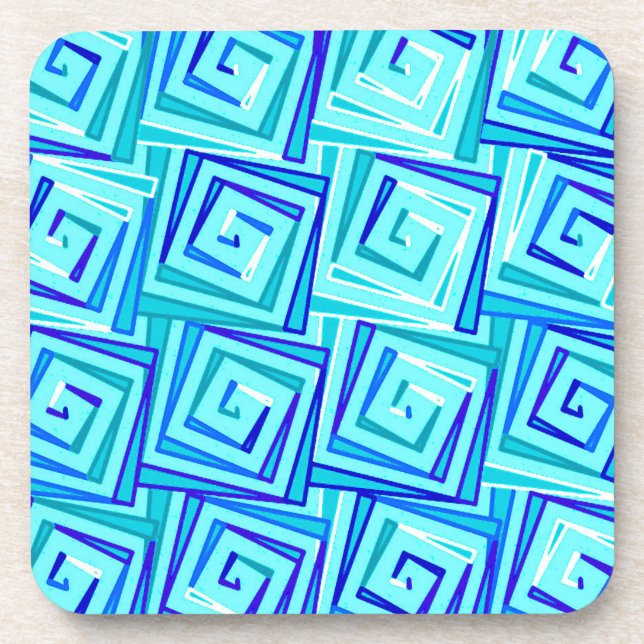 Mittelalterliche Moderne Spiralen - aqua multi Untersetzer (Vorderseite)