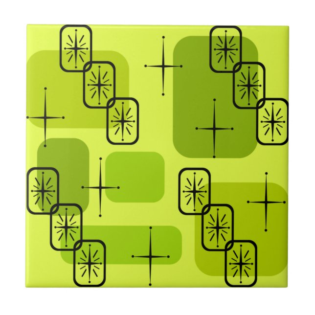 Mittelalterliche moderne Sputnik-Chartreuse Fliese (Vorderseite)