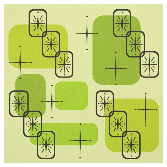 Mittelalterliche moderne Sputnik-Chartreuse Stoff (Muster)
