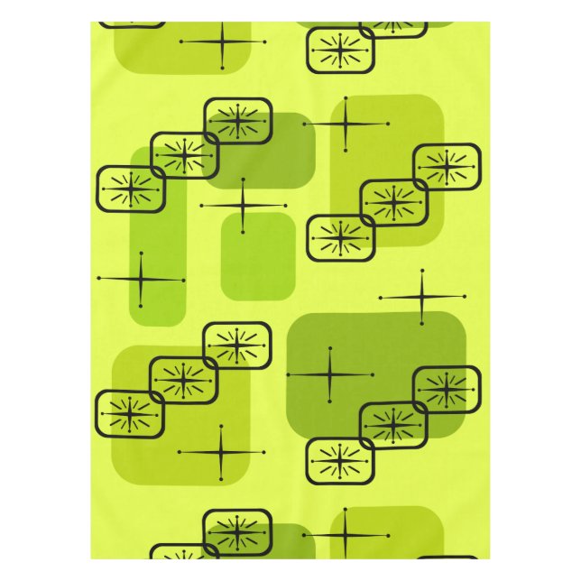 Mittelalterliche moderne Sputnik-Chartreuse Tischdecke (Vorderseite)