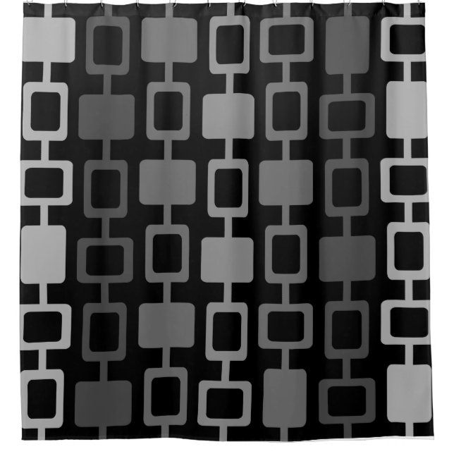 Mittelalterliche moderne Square Columns Black Gray Duschvorhang (Vorderseite)
