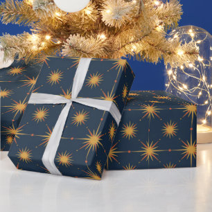 Mittelalterliche moderne Sternenexplosion Atom-Mus Geschenkpapier