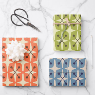 Mittelalterliche moderne Sternenexplosionsmuster Geschenkpapier Set