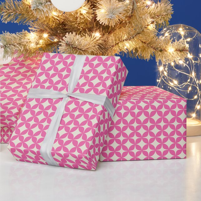 Mittelalterliche moderne, trendige, rosa rosa Geom Geschenkpapier (Feiertage)