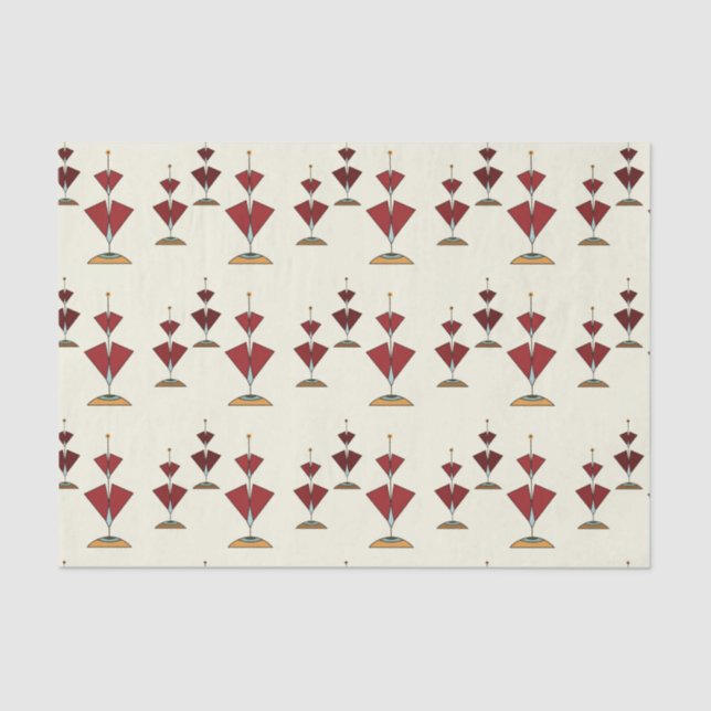 Mittelalterliche moderne Valentine Geometrisches r Seidenpapier (Vorderseite)