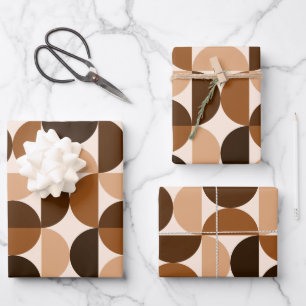 Mittelalterliche Moderne Vintage Muster Braun & Be Geschenkpapier Set