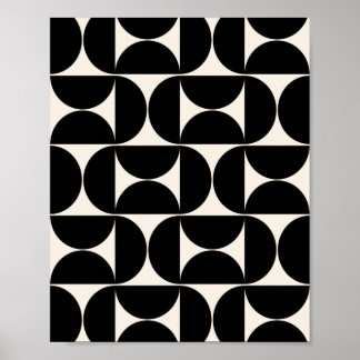 Mittelalterliche moderne Vintage Muster Schwarz/We Poster