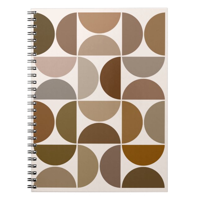 Mittelalterliche Moderne Zeitkreise Browns+Cream Notizblock (Vorderseite)