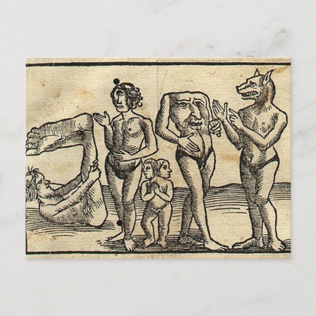 Mittelalterliche Monster Postkarte (Vorderseite)