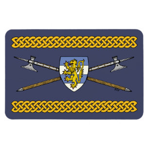 Mittelalterliche Poleaxe und Schild Magnet