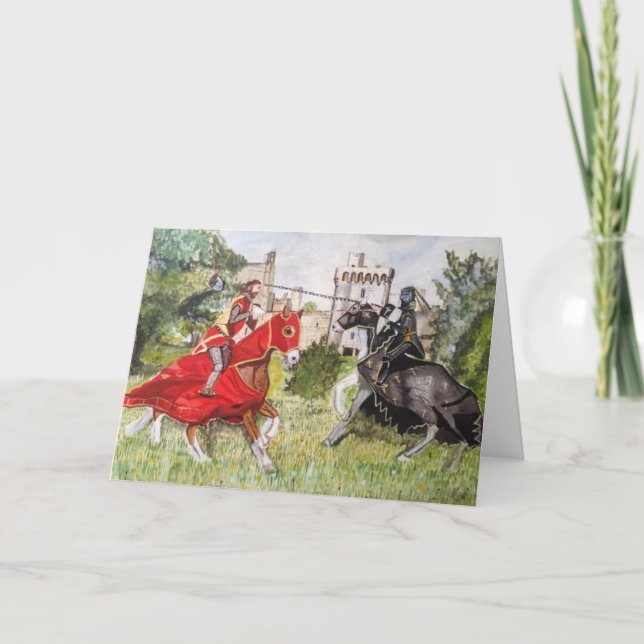 Mittelalterliche Reise gegen eine Burg Leere Karte (Vorderseite)