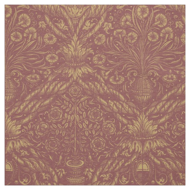 Mittelalterliche Renaissance Blume Vase Muster Stoff (Muster)