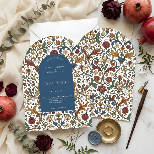 Mittelalterliche Renaissance-Bogen-Blumenmuster-Ho Einladung (Von Creator hochgeladen)